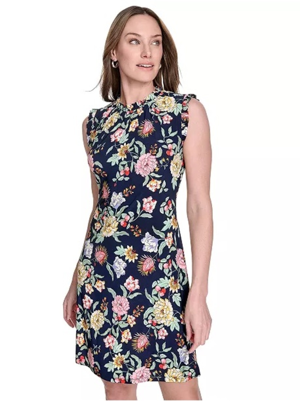 Tommy Hilfiger Ruffled Floral Jersey Dress - Picture 3 of 10